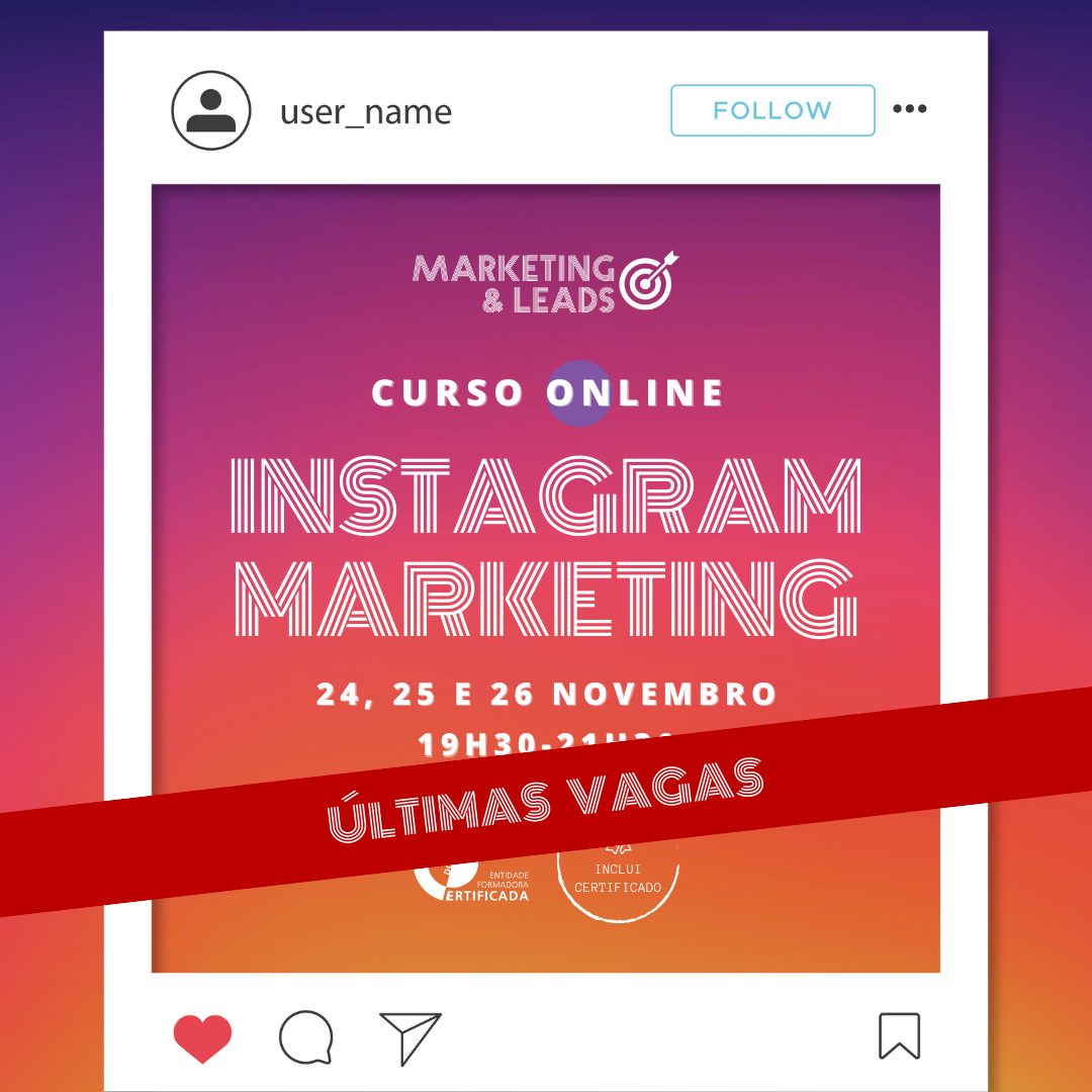 Curso de Instagram Marketing - últimas vagas